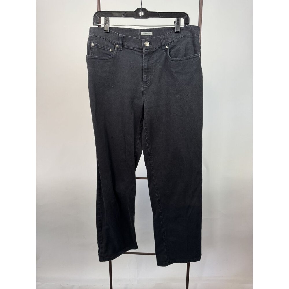 Jones NY Womens Black Stretch Jeans Size 10 petite Cotton & Spandex Blend Made I